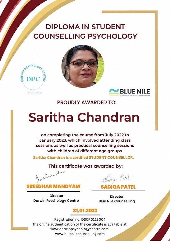 Student/Child Counsellors Certificate