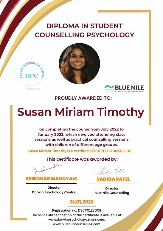 Student/Child Counsellors Certificate